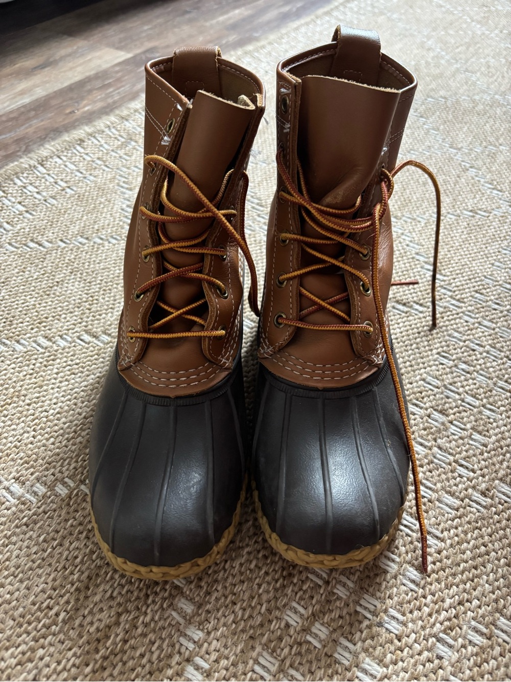 L.L. Bean Brown and Dark Brown Waterproof Duck Boots